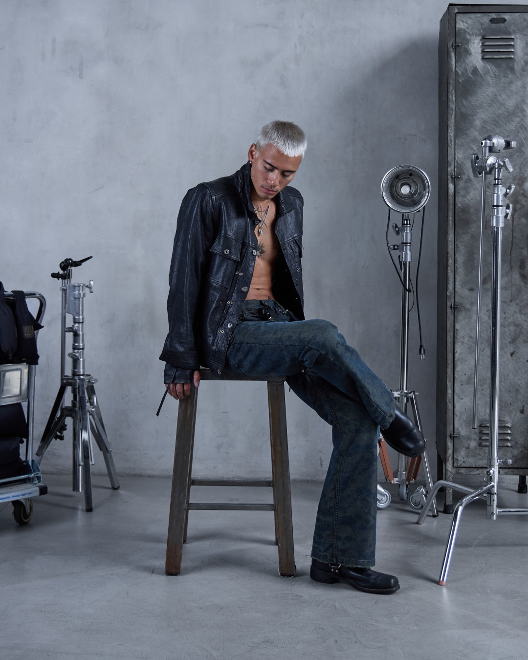 BASE0.2 - SKULL - WASHED DENIM