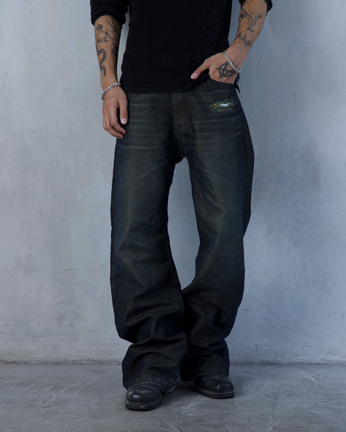 BASE0.2 - REBEL GREEN - WASHED DENIM
