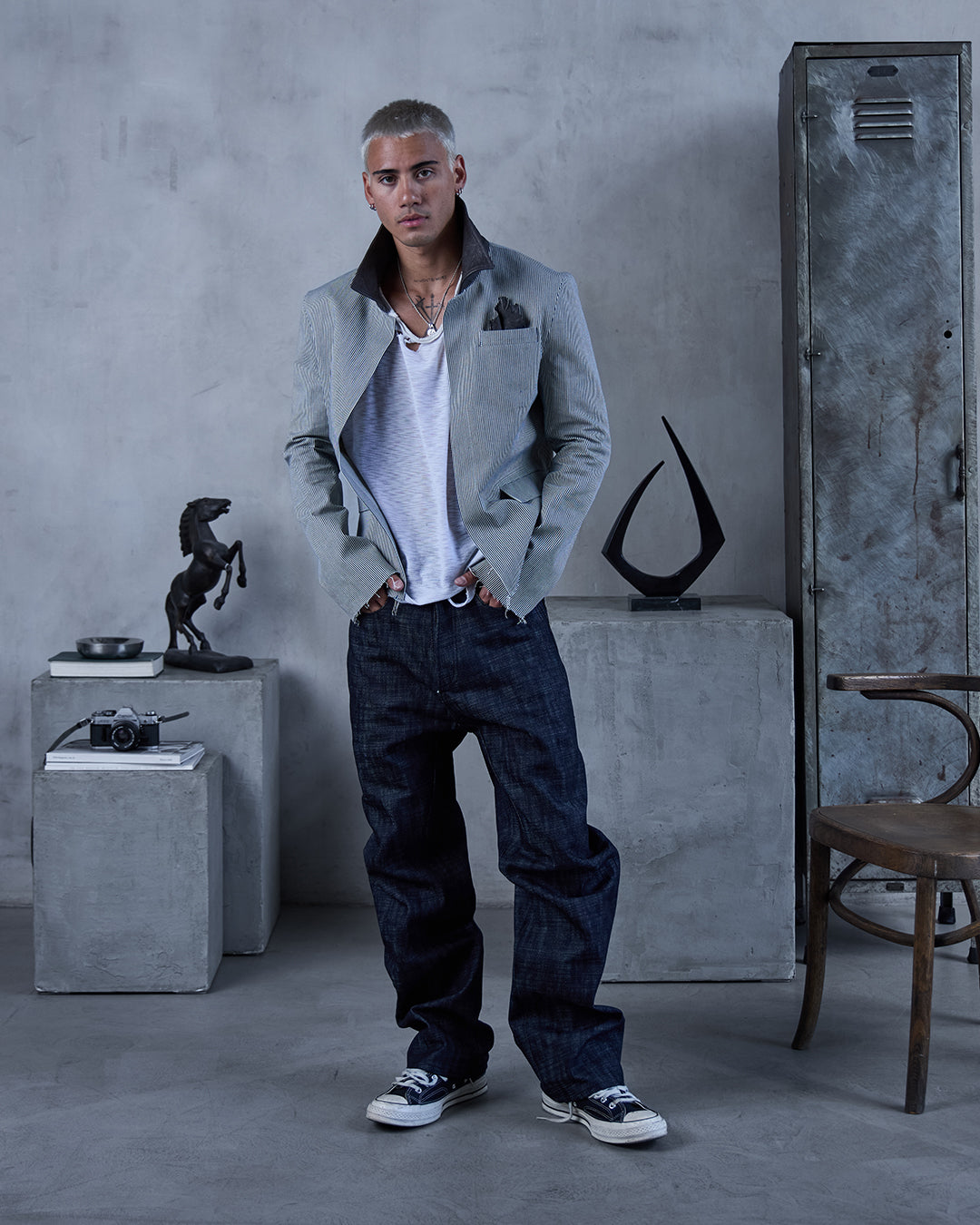 SPINE0.1 - INDIGO - 16OZ CROSS HATCH DENIM