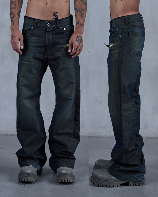 BASE0.2 - REBEL GREEN - WASHED DENIM