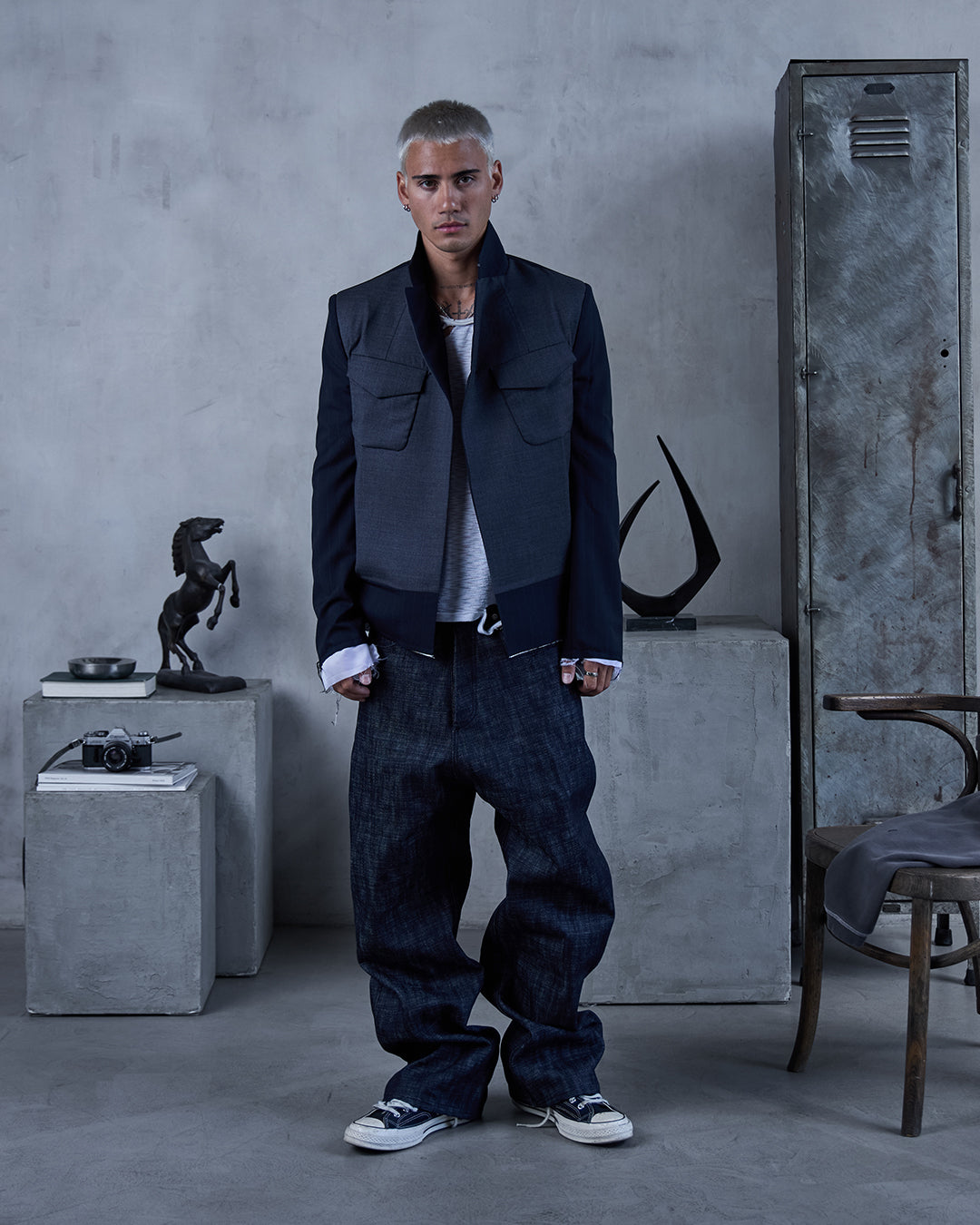 LINE0.1 - INDIGO- 16OZ CROSS HATCH DENIM
