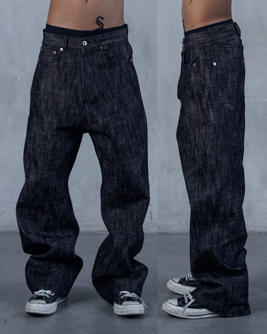LINE0.1 - BLK/NAT - 16OZ CROSS HATCH DENIM