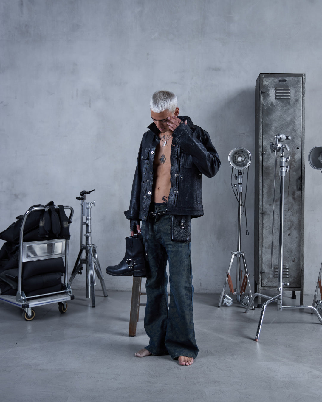 BASE0.2 - SKULL - WASHED DENIM