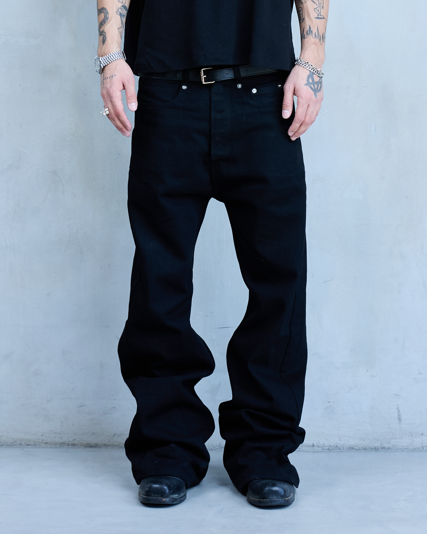 BASE 0.2 'BLACK' BOOTCUT NON-SELVEDGE DENIM (OVERSTOCK)