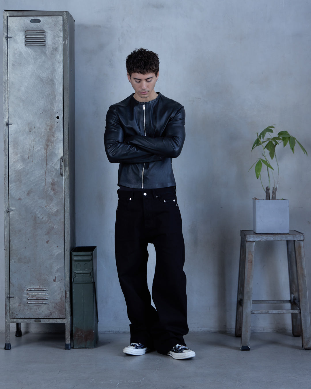 FRONTLINE0.1 - BLACK - LAMB SKIN MOTO JACKET