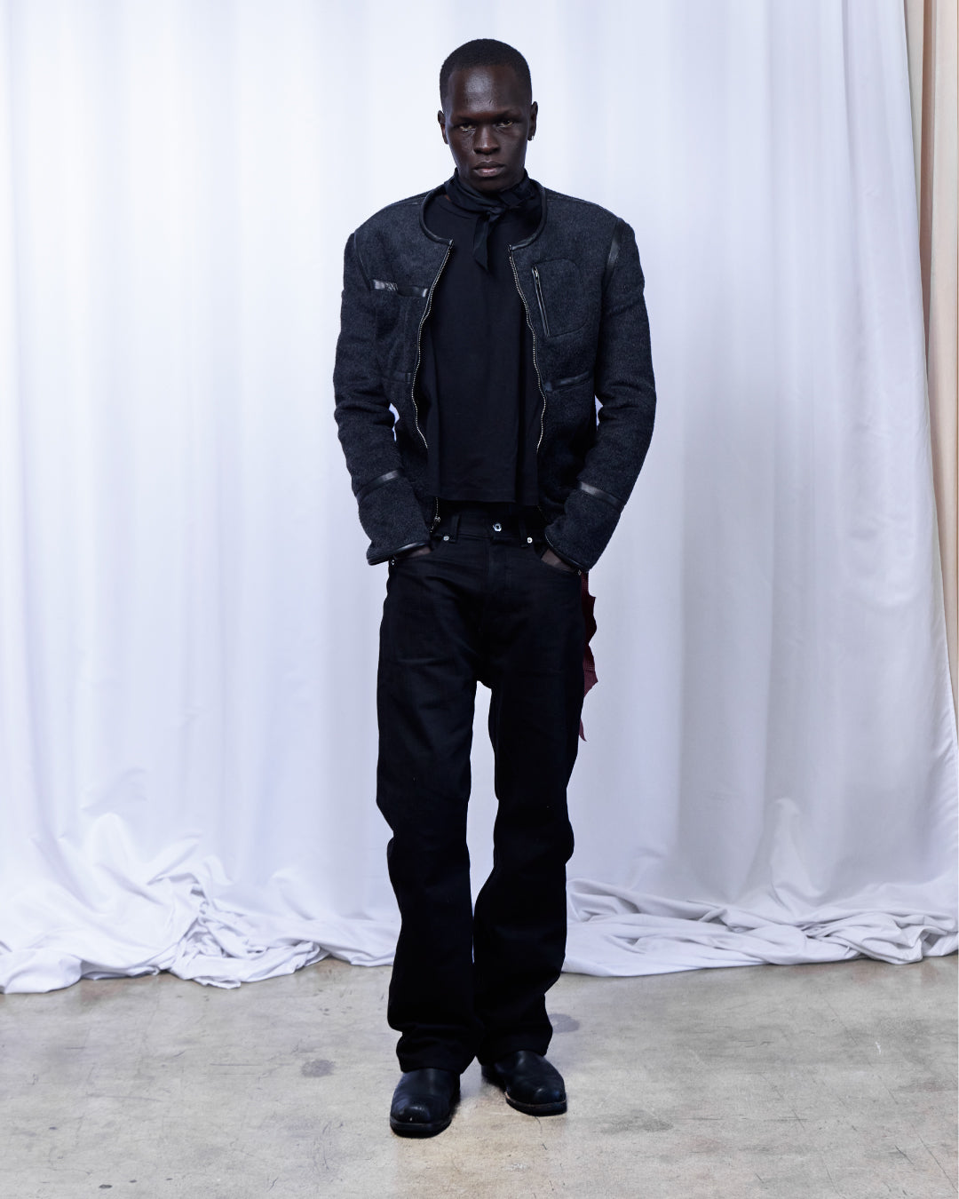 SPINE0.1 - BLACK - 16OZ RAW SLUB DENIM (SLIM)