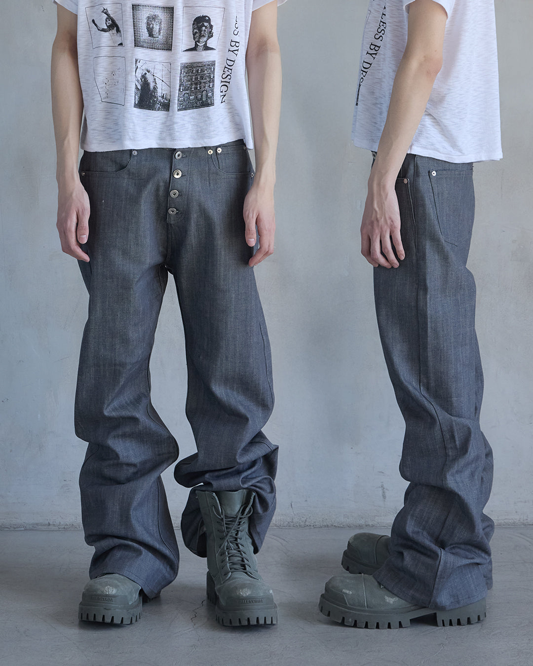 BASE0.2 - GRAY - BOOTCUT RAW DENIM (OVERSTOCK)