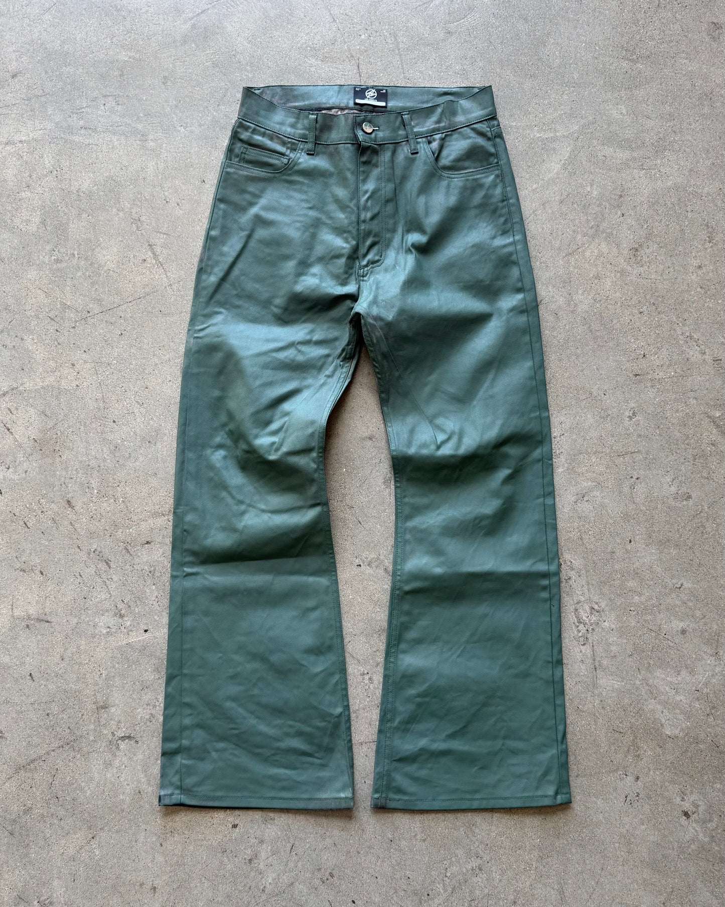 BASE .01 'EMERALD GREEN' JAPANESE COATED DENIM (OVERSTOCK)