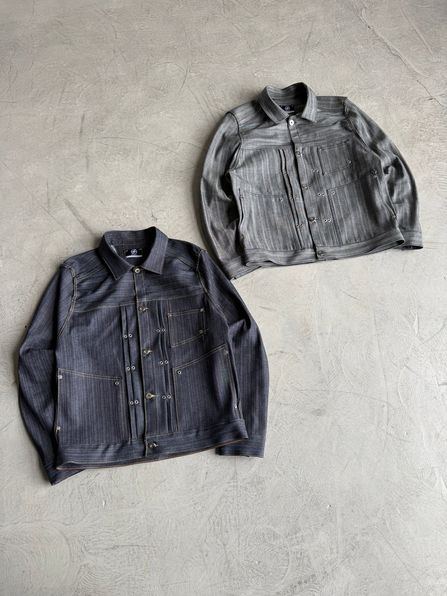 STREAMLINE 0.2 'GREY' JAPANESE HERRINGBONE DENIM JACKET (OVERSTOCK)