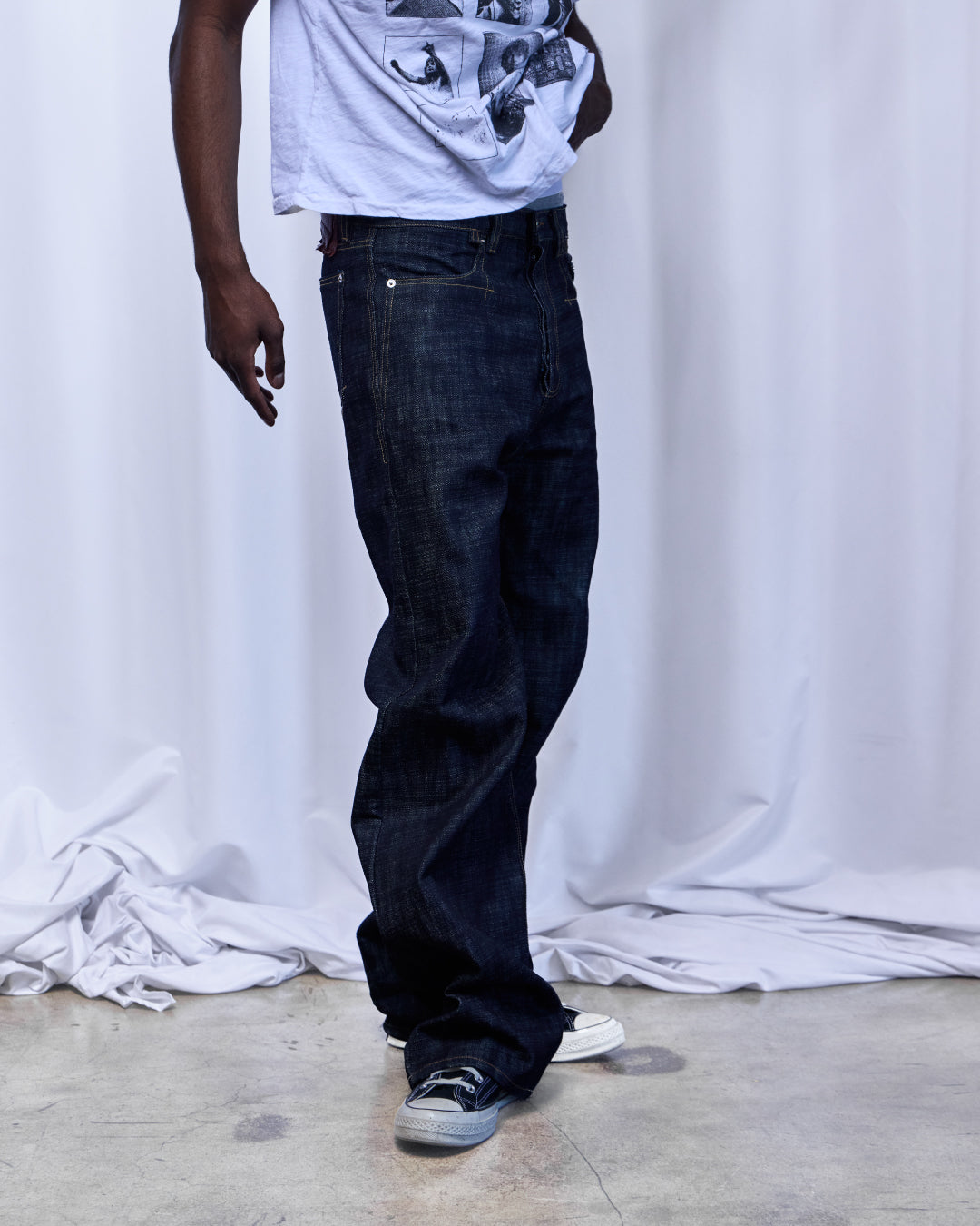 LINE0.1 - INDIGO - 16OZ RAW SLUB DENIM (WIDE)