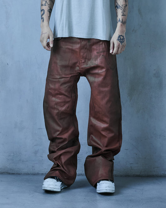 BASE .01 'ORANGE RUST' JAPANESE COATED DENIM (OVERSTOCK)