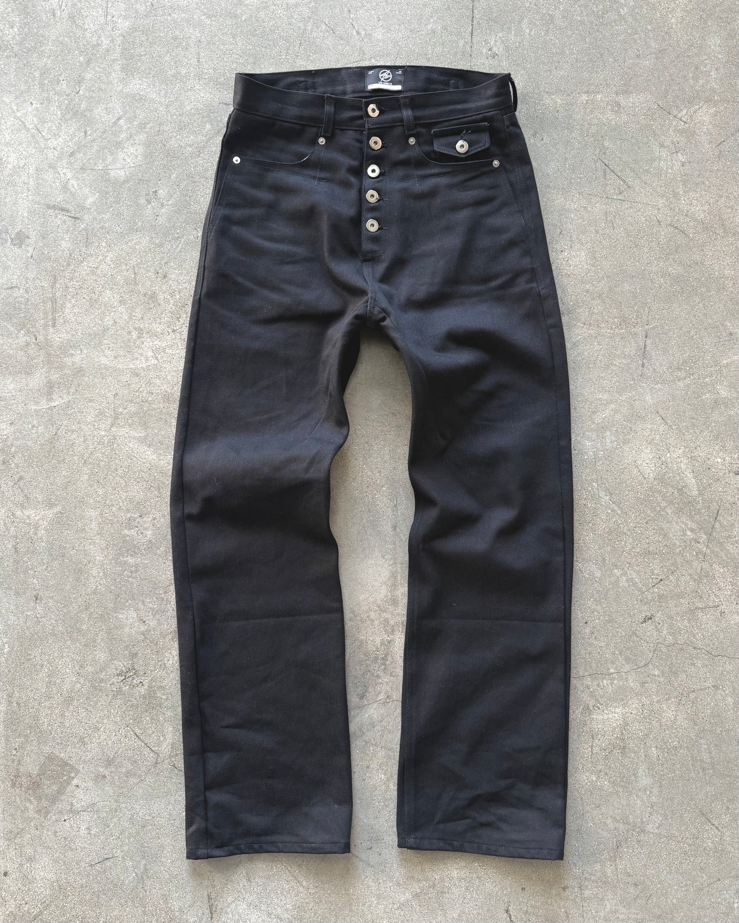 SPINE 0.4 - BLACK - SLIM RAW DENIM