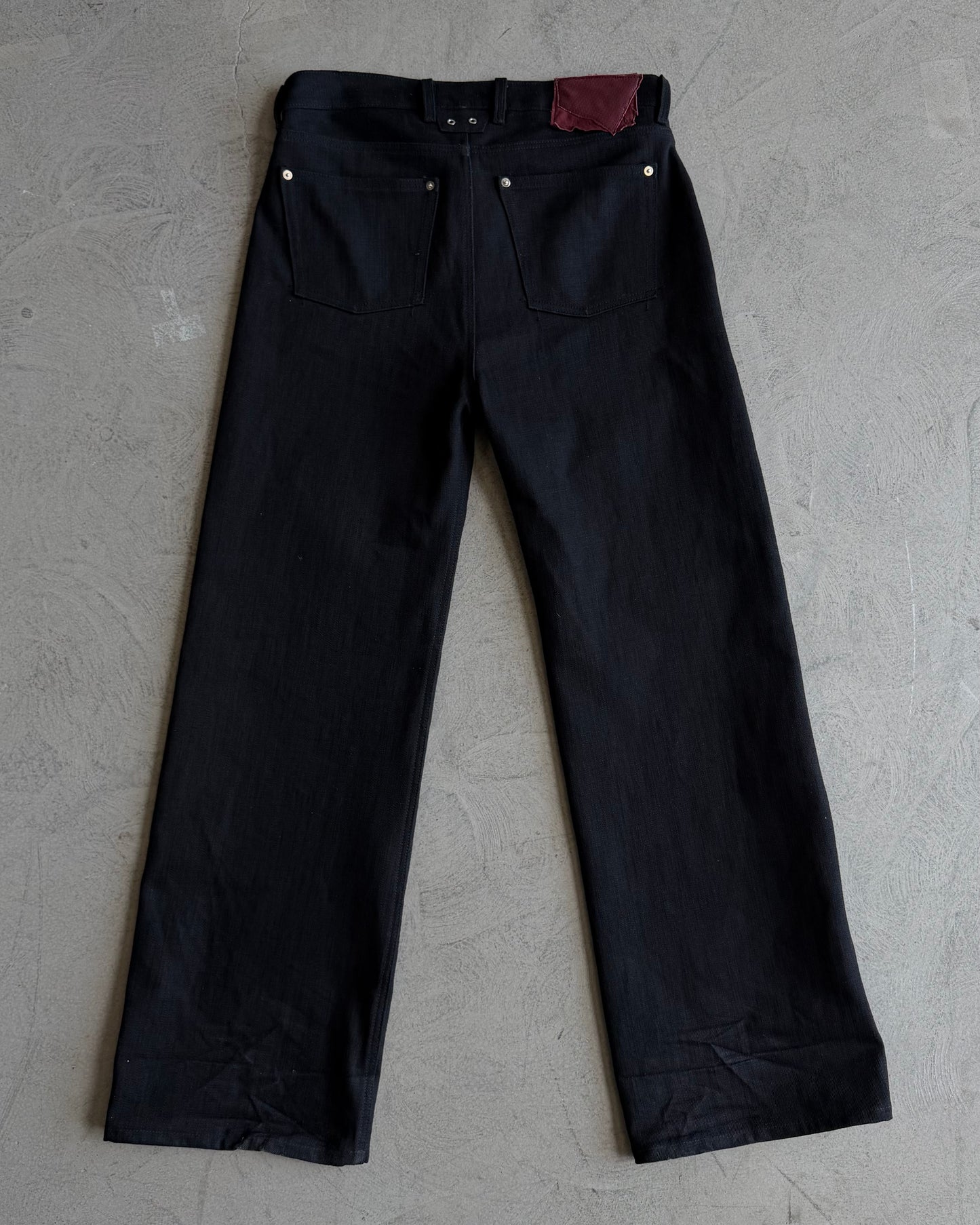 LINE0.1 - BLACK - 16OZ RAW SLUB DENIM (WIDE)