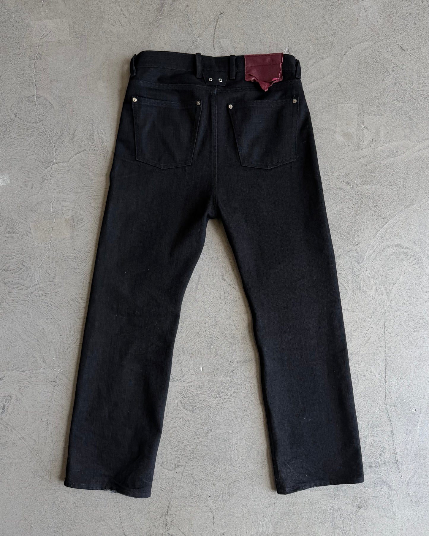 SPINE0.1 - BLACK - 16OZ RAW SLUB DENIM (SLIM)