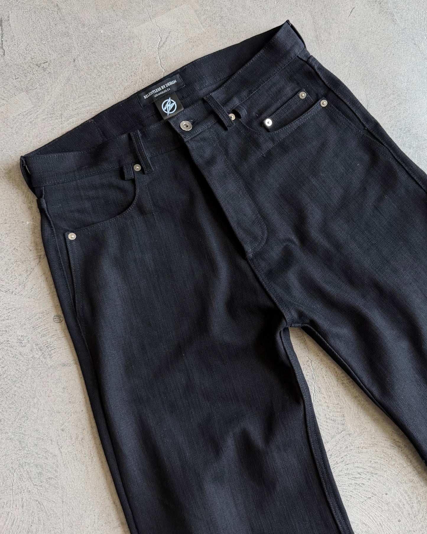 SPINE0.1 - BLACK - 16OZ RAW SLUB DENIM (SLIM)