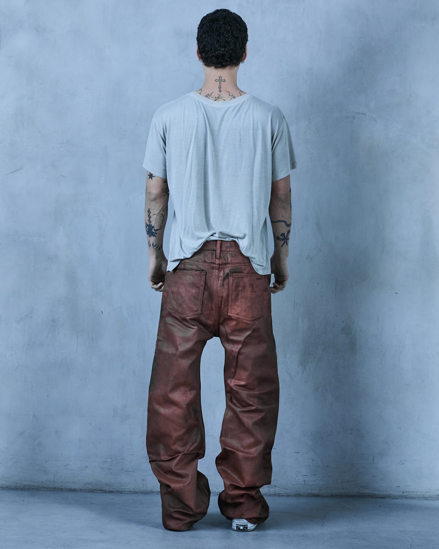 BASE .01 'ORANGE RUST' JAPANESE COATED DENIM (OVERSTOCK)