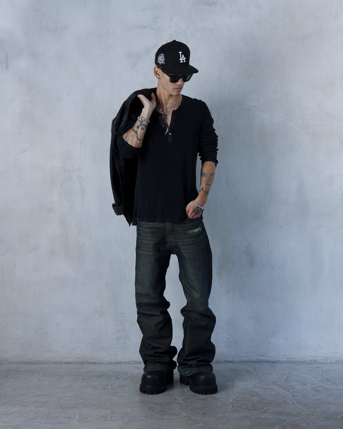 BASE0.2 - REBEL GREEN - WASHED DENIM