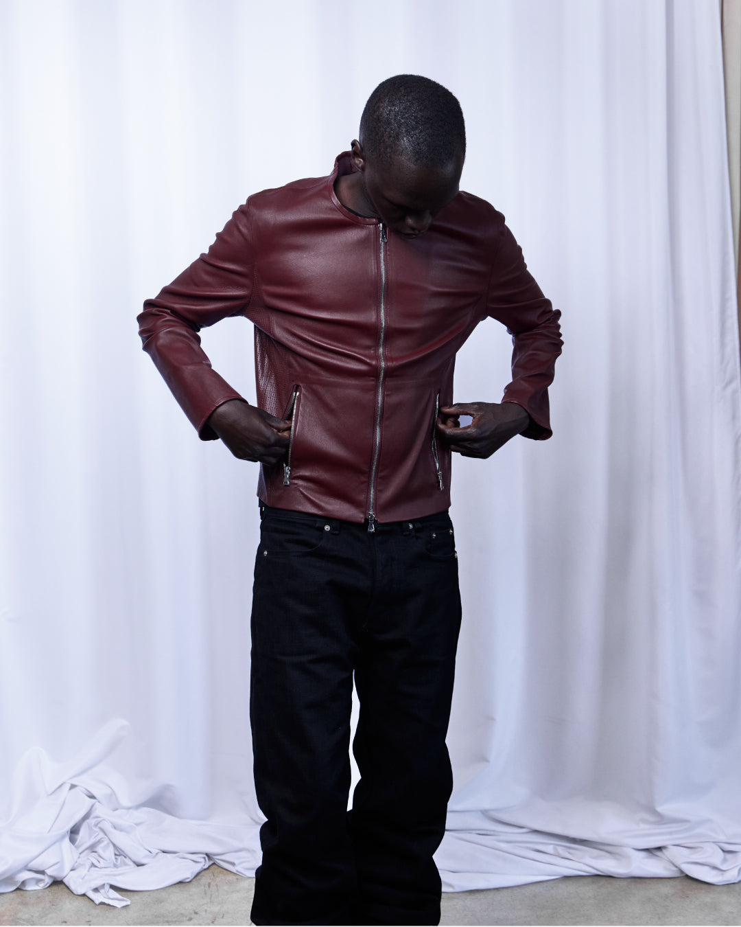 FRONTLINE0.2 - BLOOD - LAMB SKIN MOTO JACKET