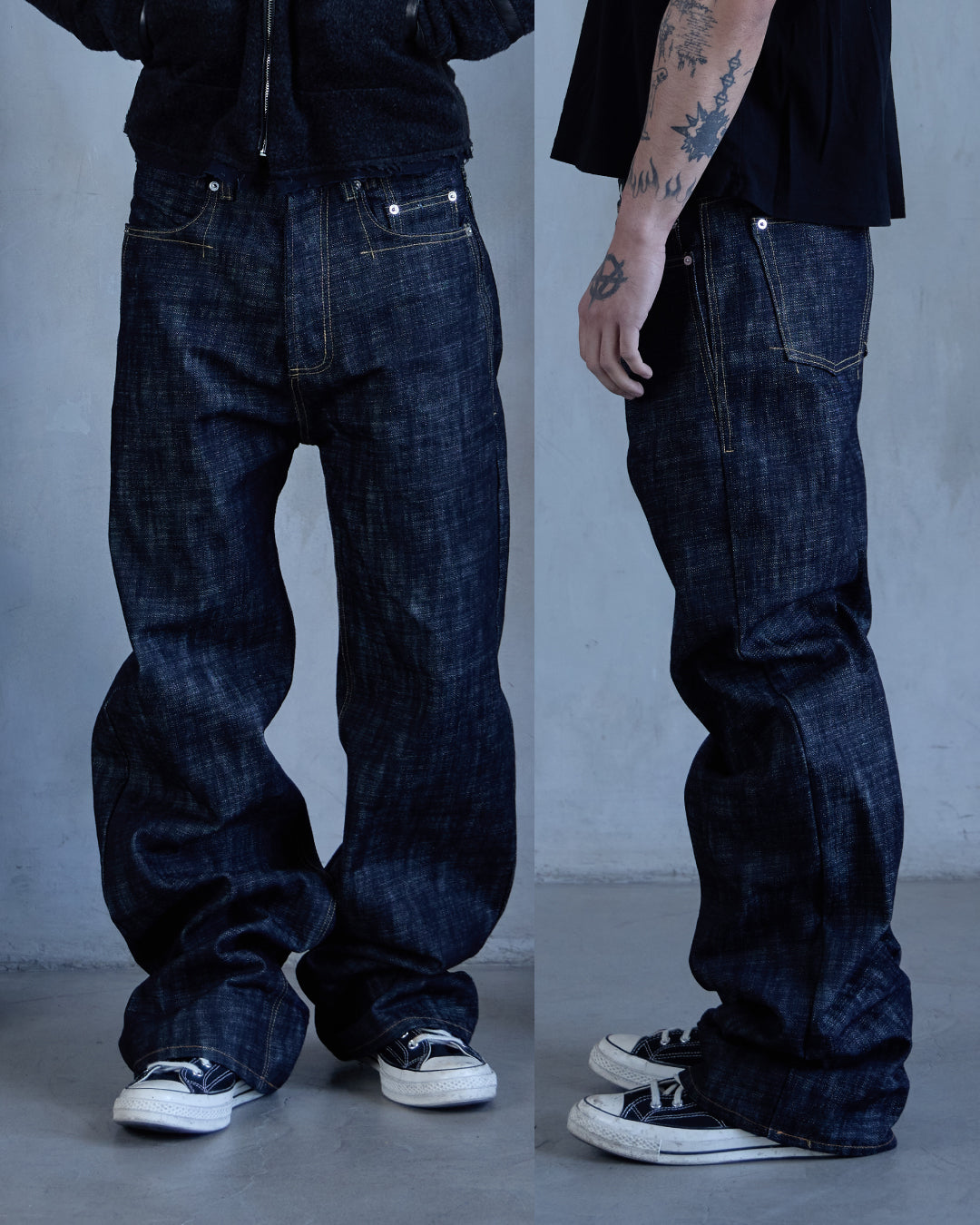 LINE0.1 - INDIGO - 16OZ RAW SLUB DENIM (WIDE)