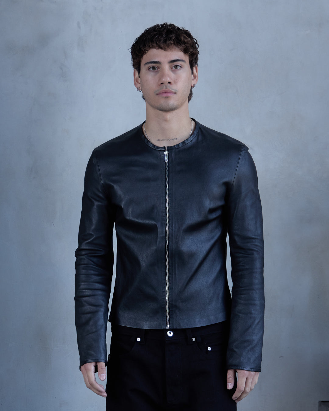 FRONTLINE0.1 - BLACK - LAMB SKIN MOTO JACKET