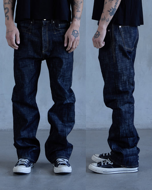 SPINE0.1 - INDIGO - 16OZ RAW SLUB DENIM (SLIM)