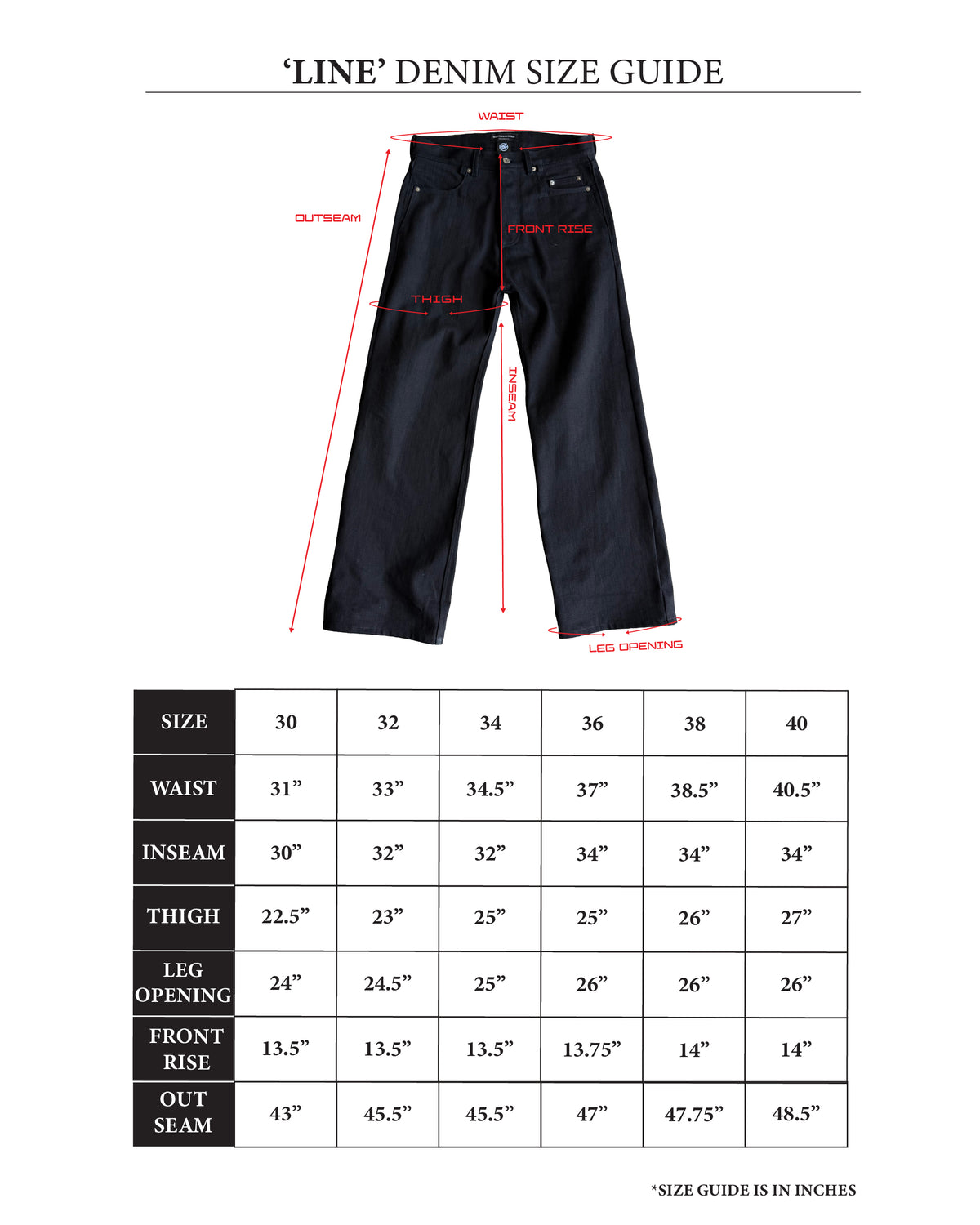 Size chart