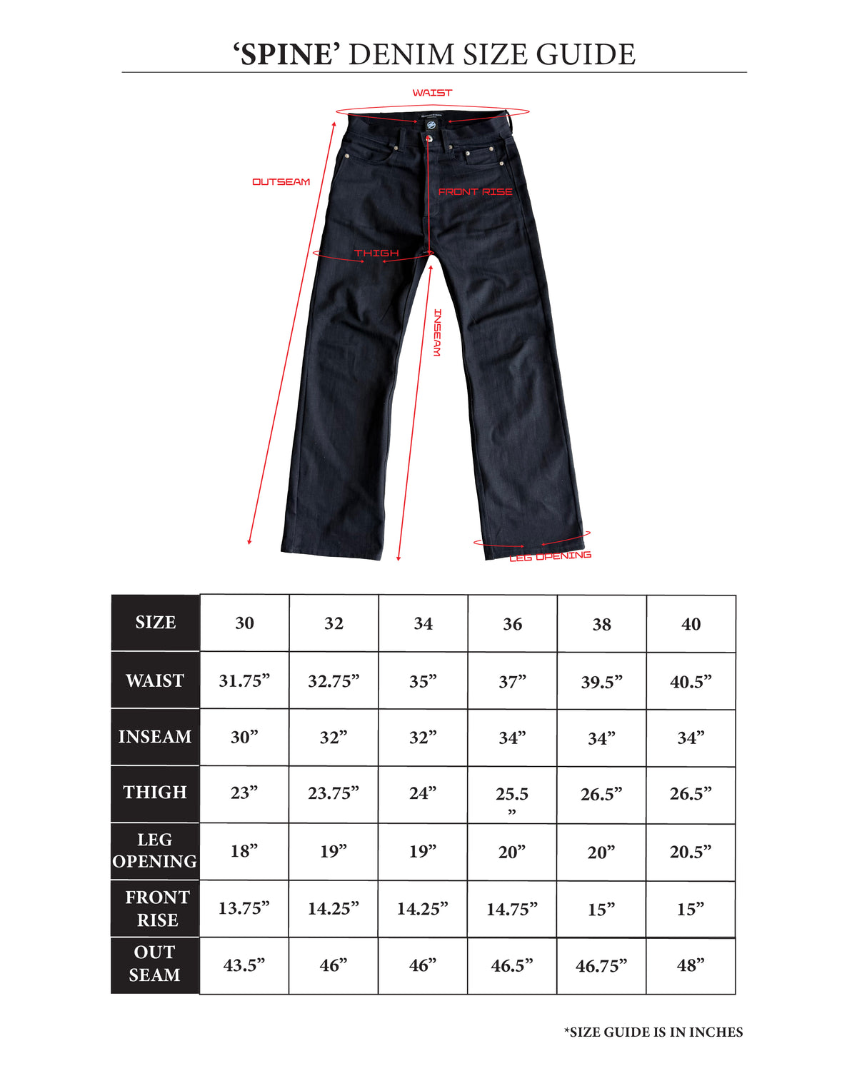 Size chart
